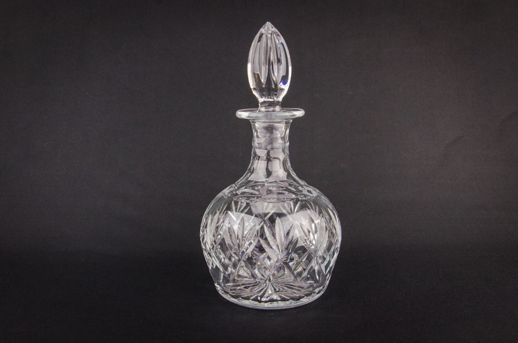 Cut glass globular decanter