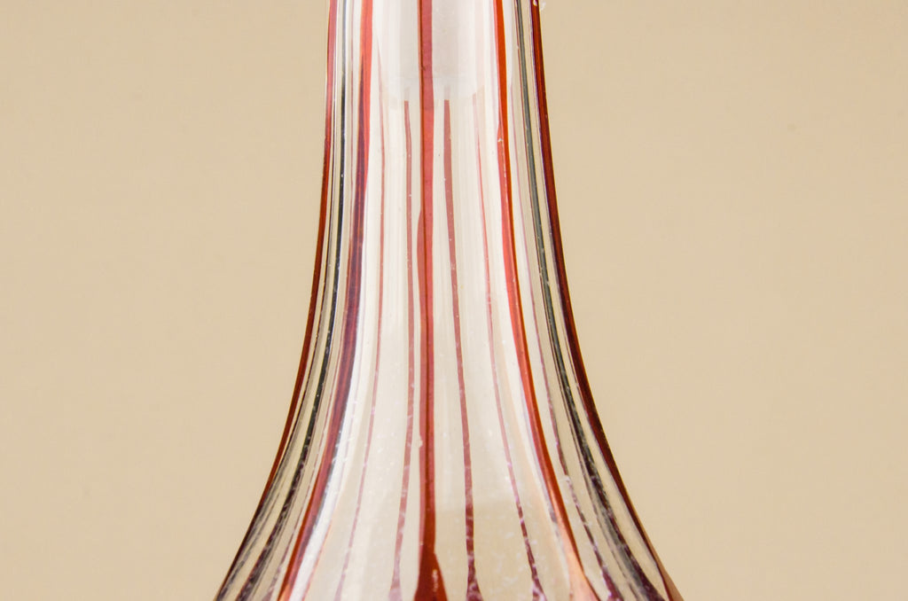 Red glass bottle decanter