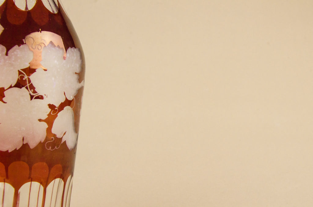 Red glass bottle decanter
