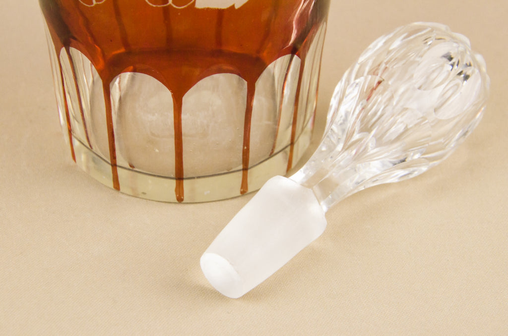 Red glass bottle decanter
