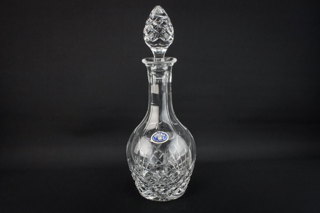 Cut glass ovoid decanter