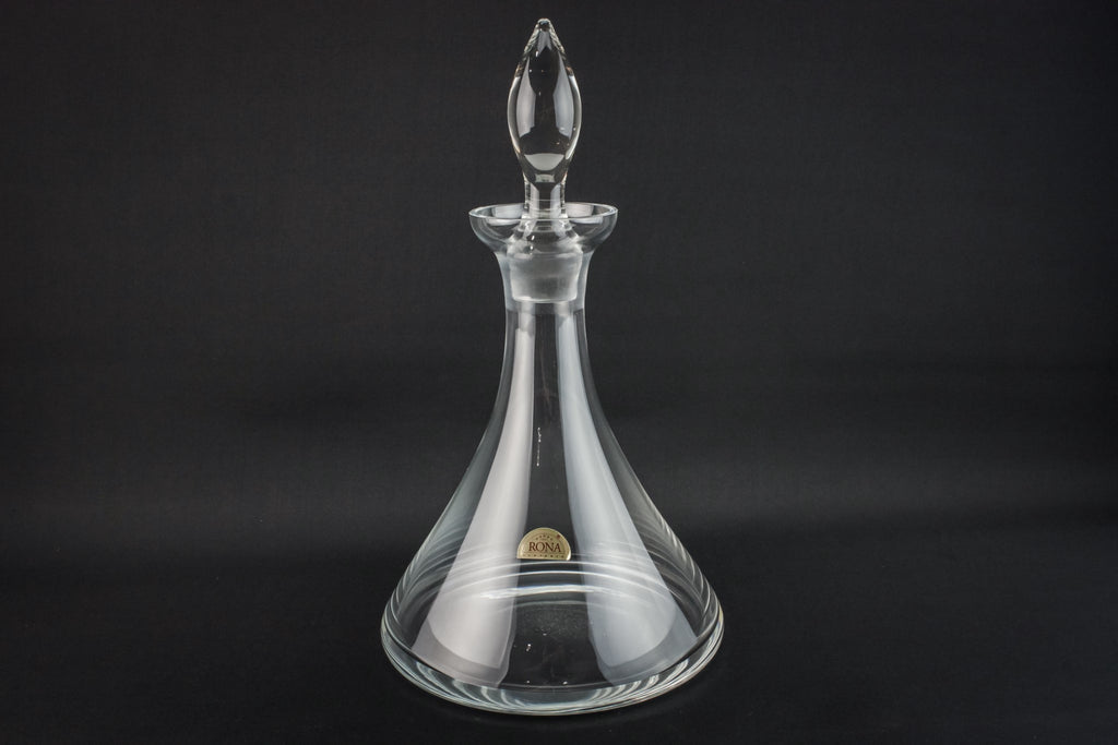 Blown glass port ship decanter