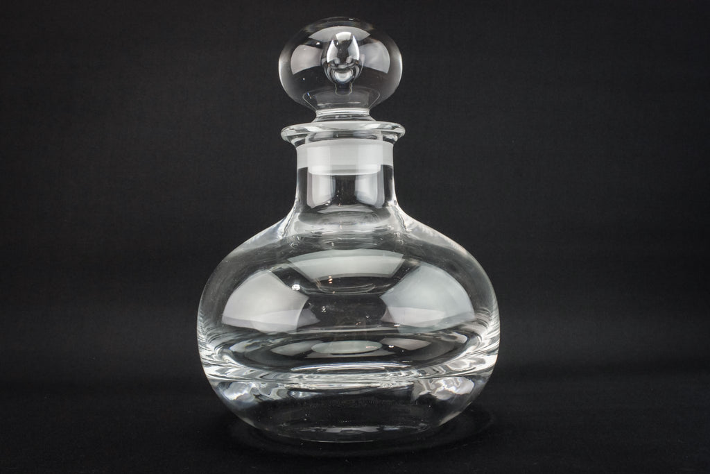 Globular blown glass decanter