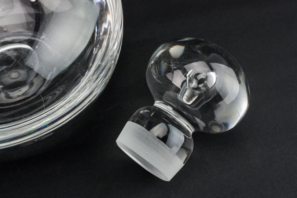 Globular blown glass decanter
