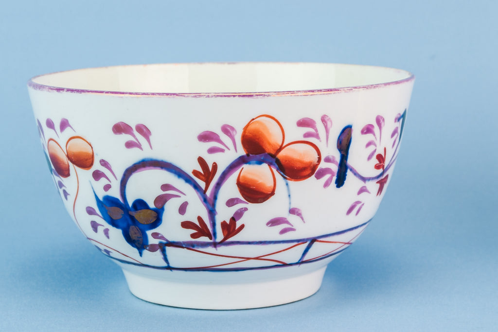 Gaudy Welsh creamer and bowl