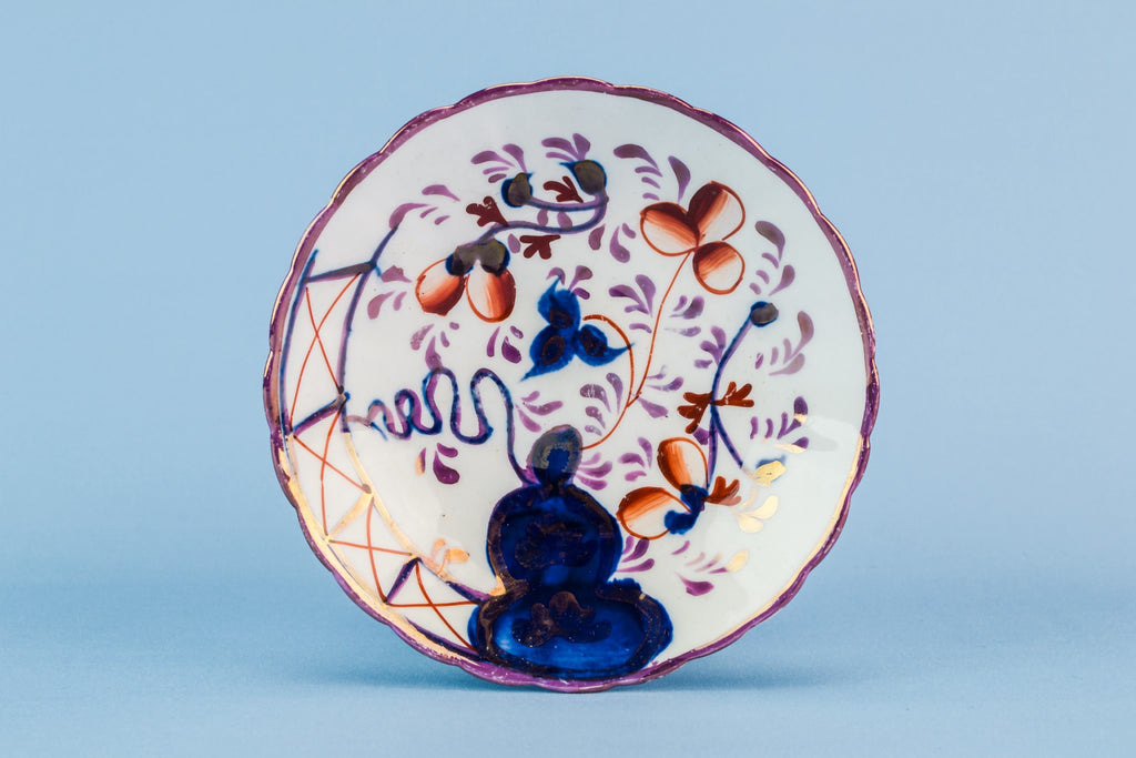 6 Gaudy Welsh saucers