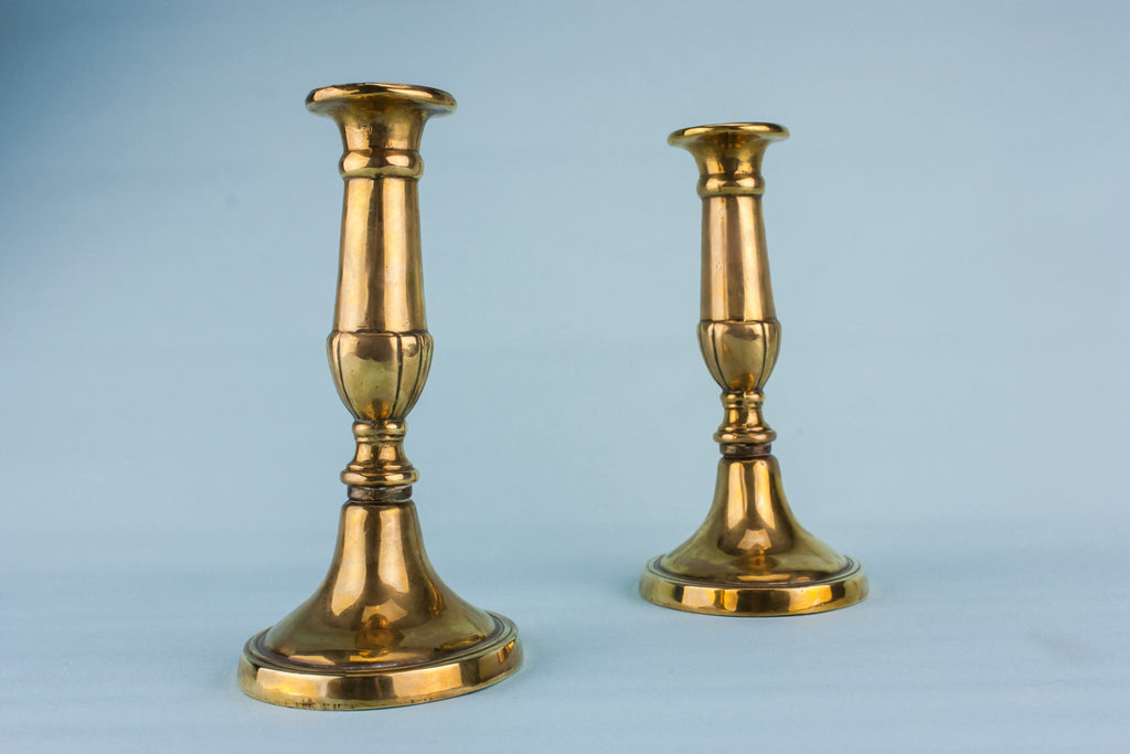 2 brass medium candlesticks