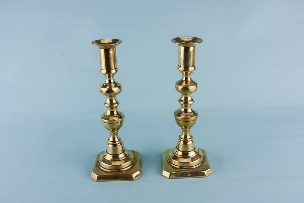Pair of brass candlesticks