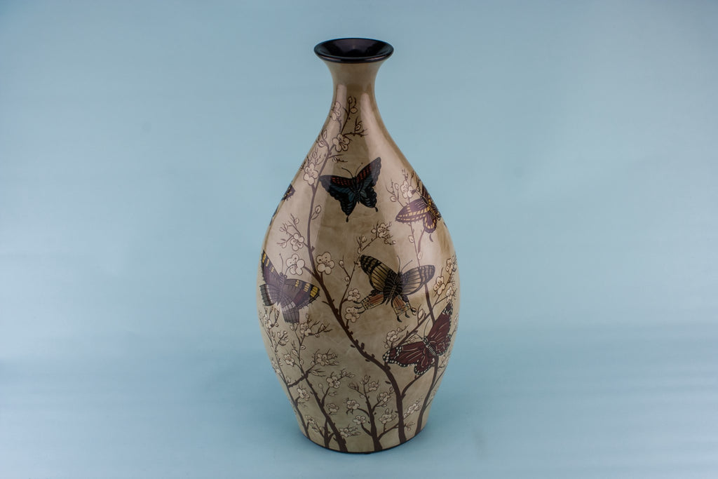 Tall baluster flask vase