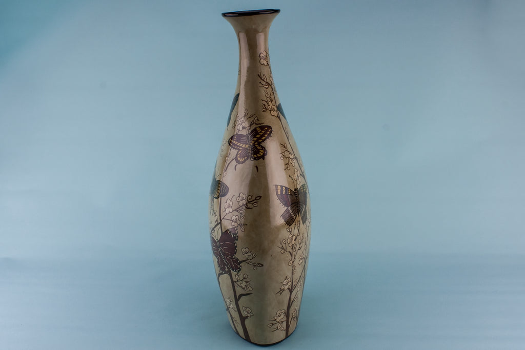 Tall baluster flask vase