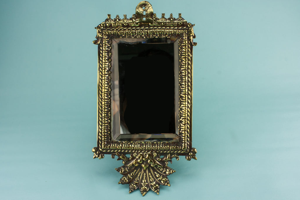Brass rectangular mirror