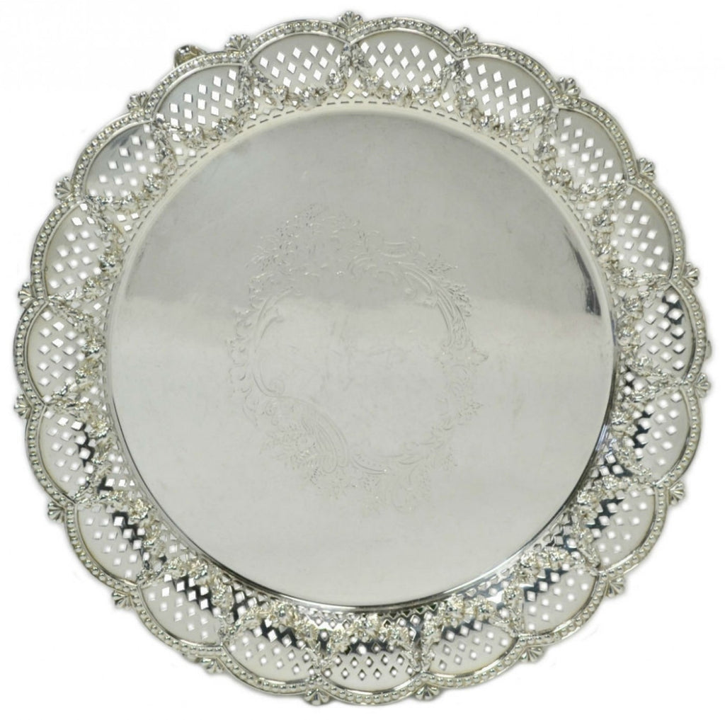 Silver plated round tray