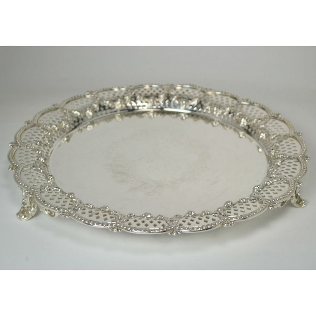 Silver plated round tray