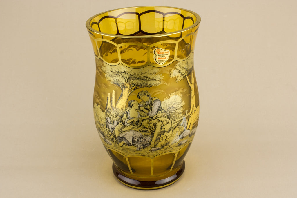 Joska painted glass vase