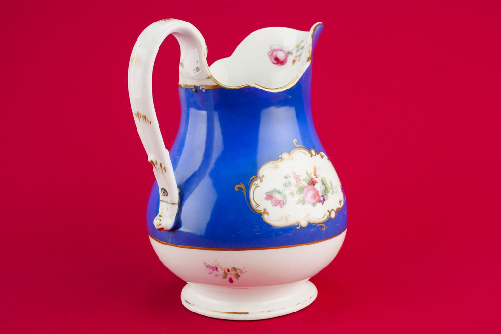Blue bone china jug