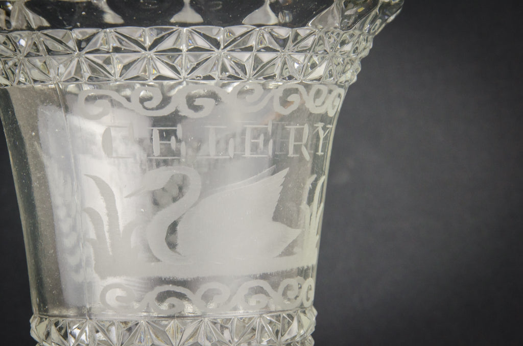 Celery glass serving bowl