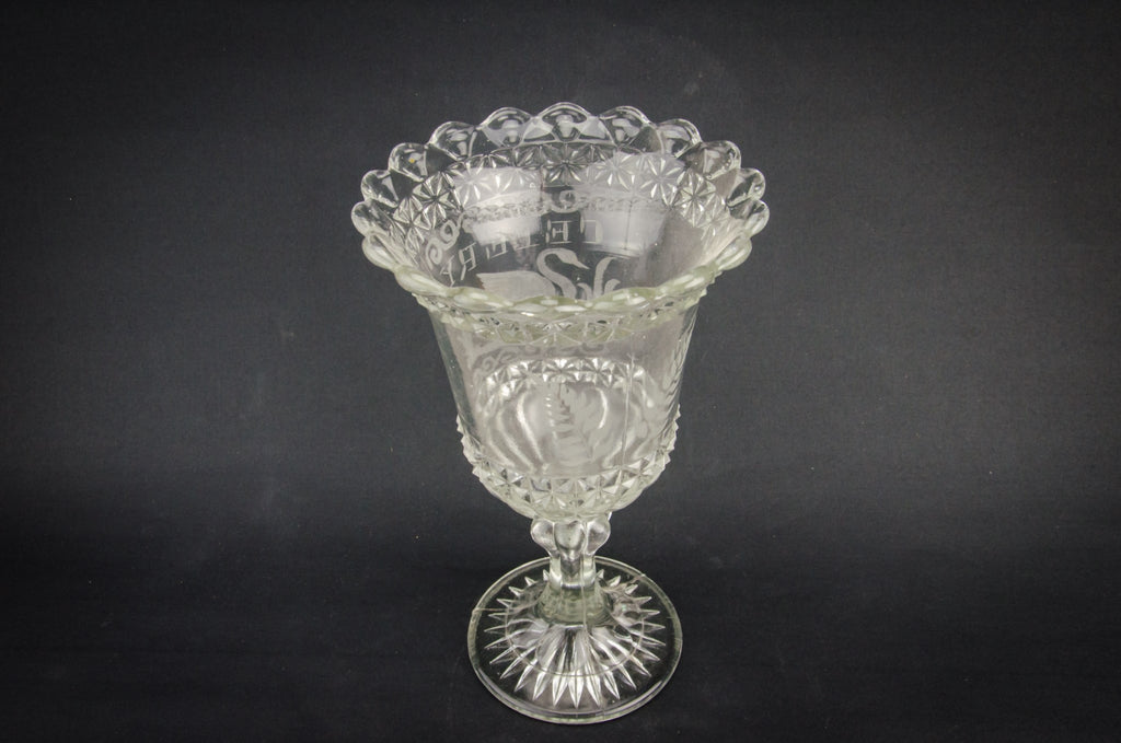 Celery glass serving bowl