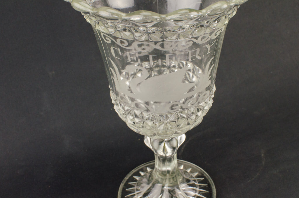 Celery glass serving bowl