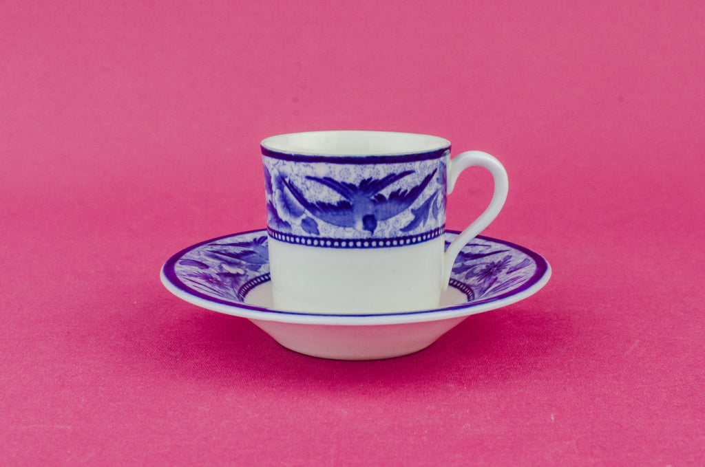 Blue bone china coffee cup