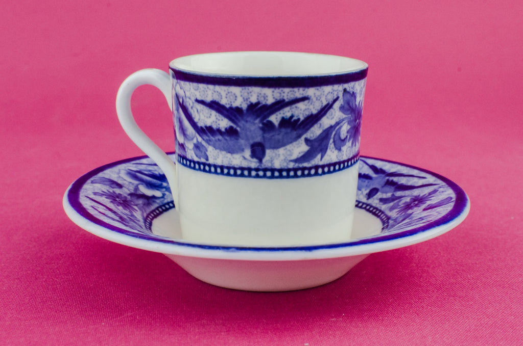 Blue bone china coffee cup