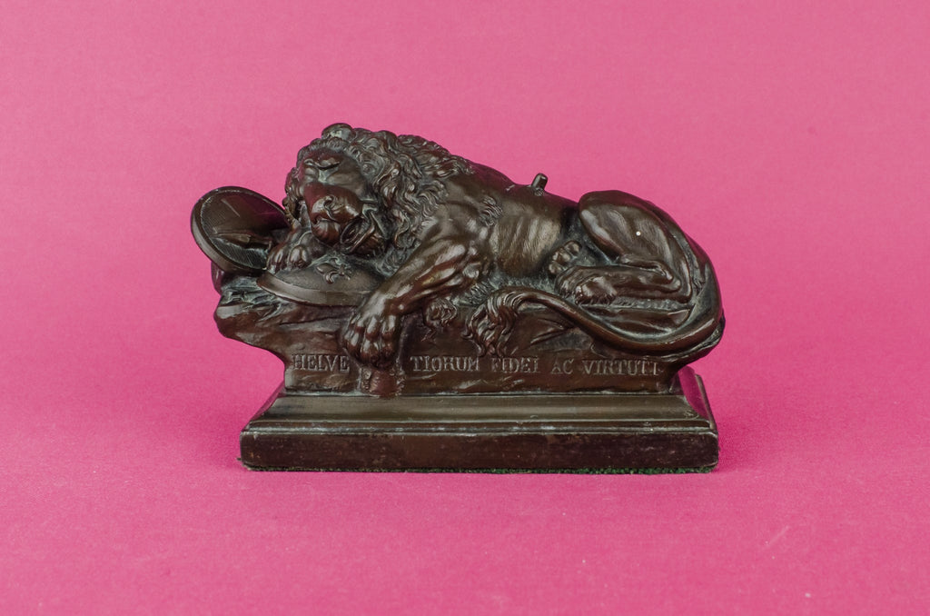 Bronze lion sculpture