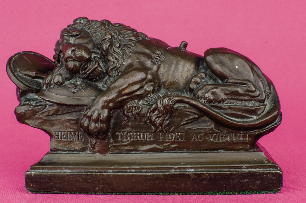Bronze lion sculpture