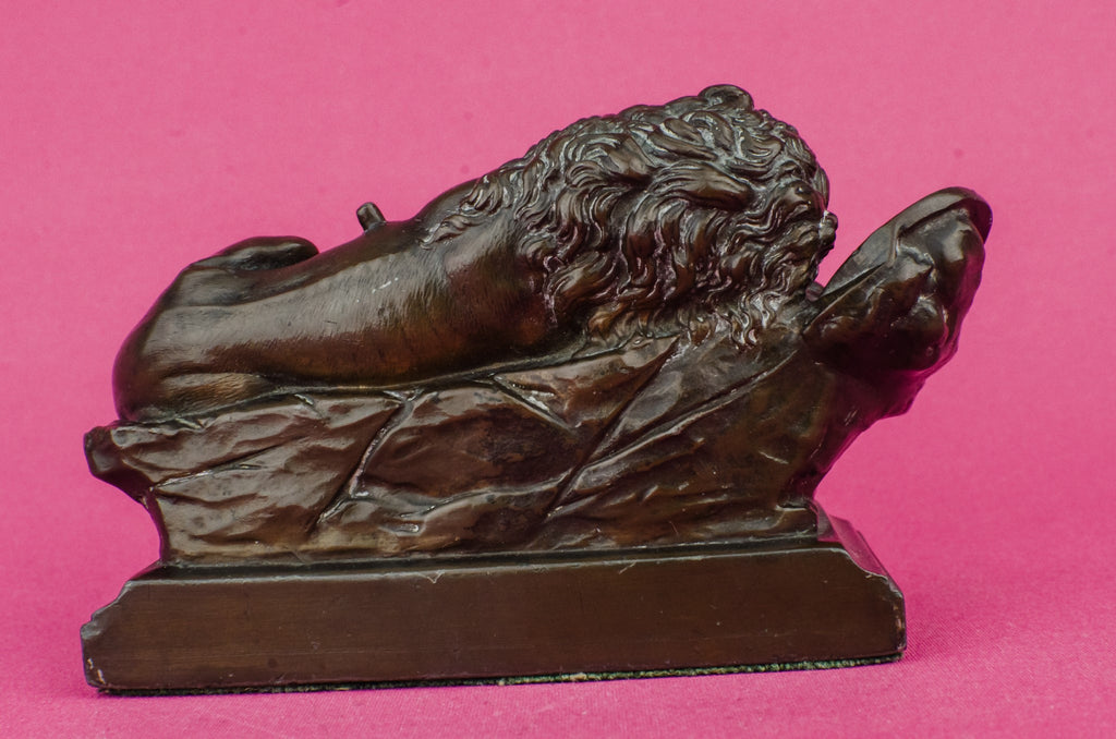 Bronze lion sculpture