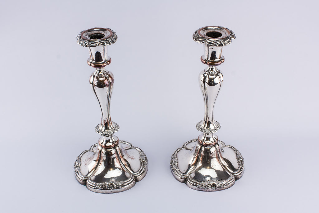 Pair of tall candlesticks