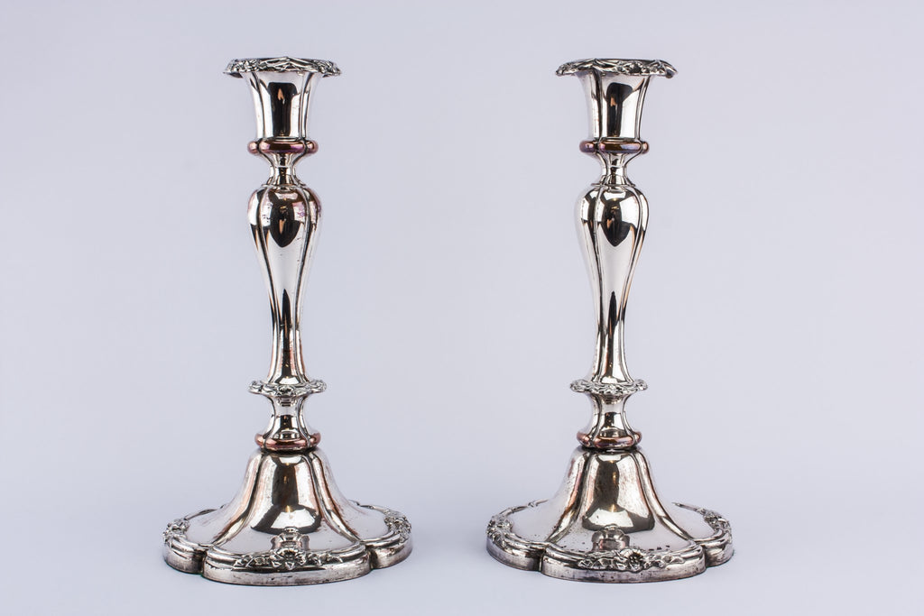 Pair of tall candlesticks