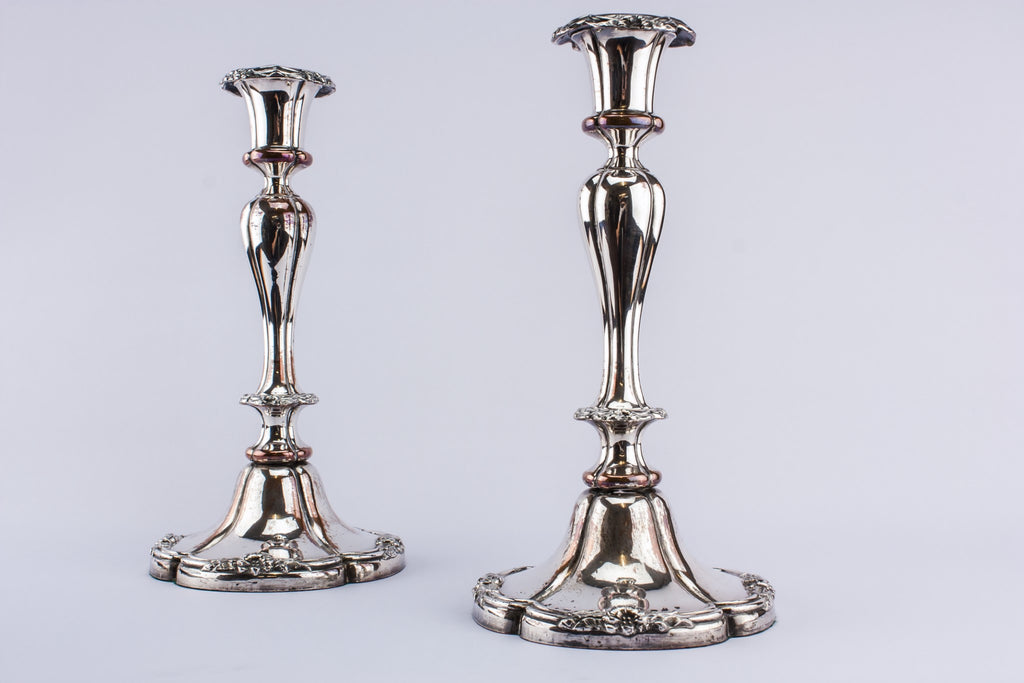 Pair of tall candlesticks