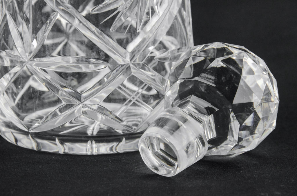Cut glass tapered decanter