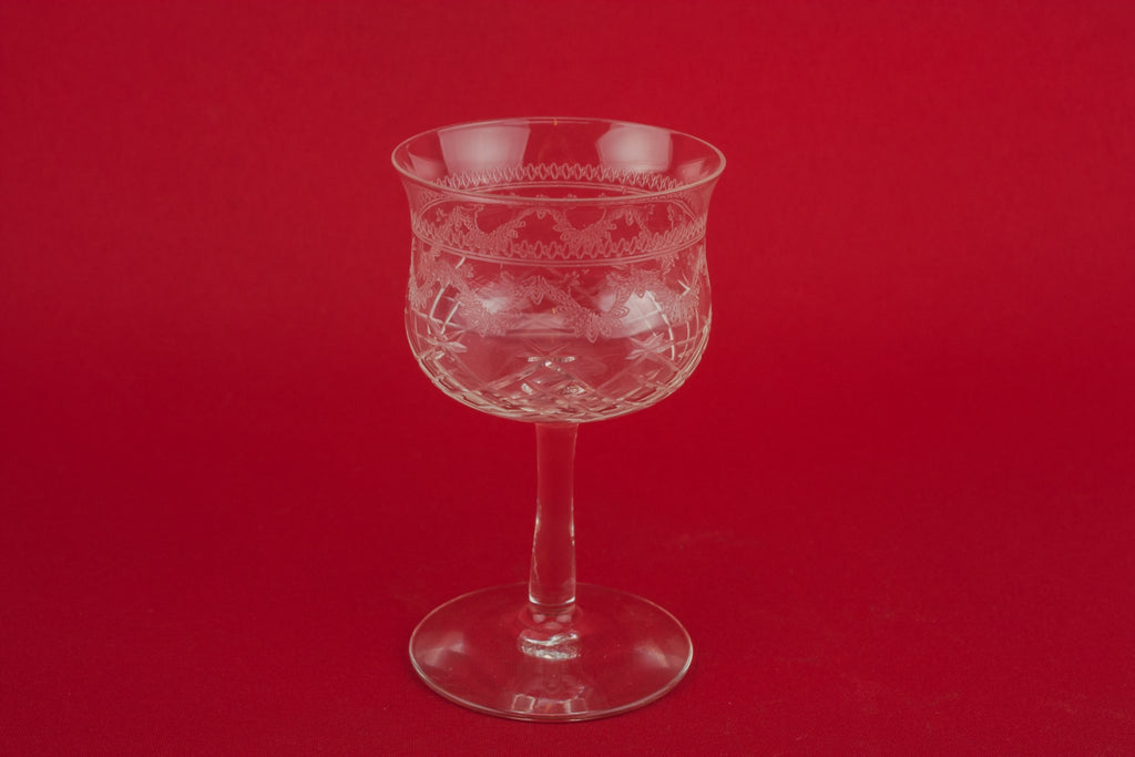 5 cut glass port glasses