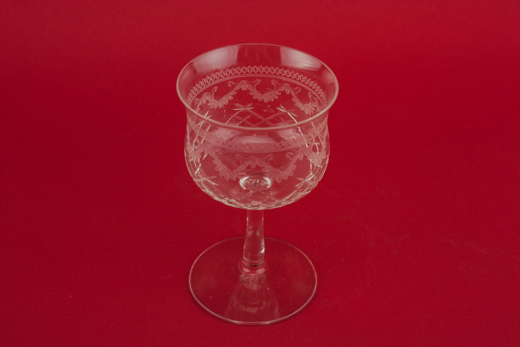 5 cut glass port glasses
