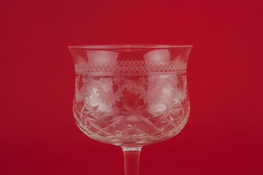 5 cut glass port glasses