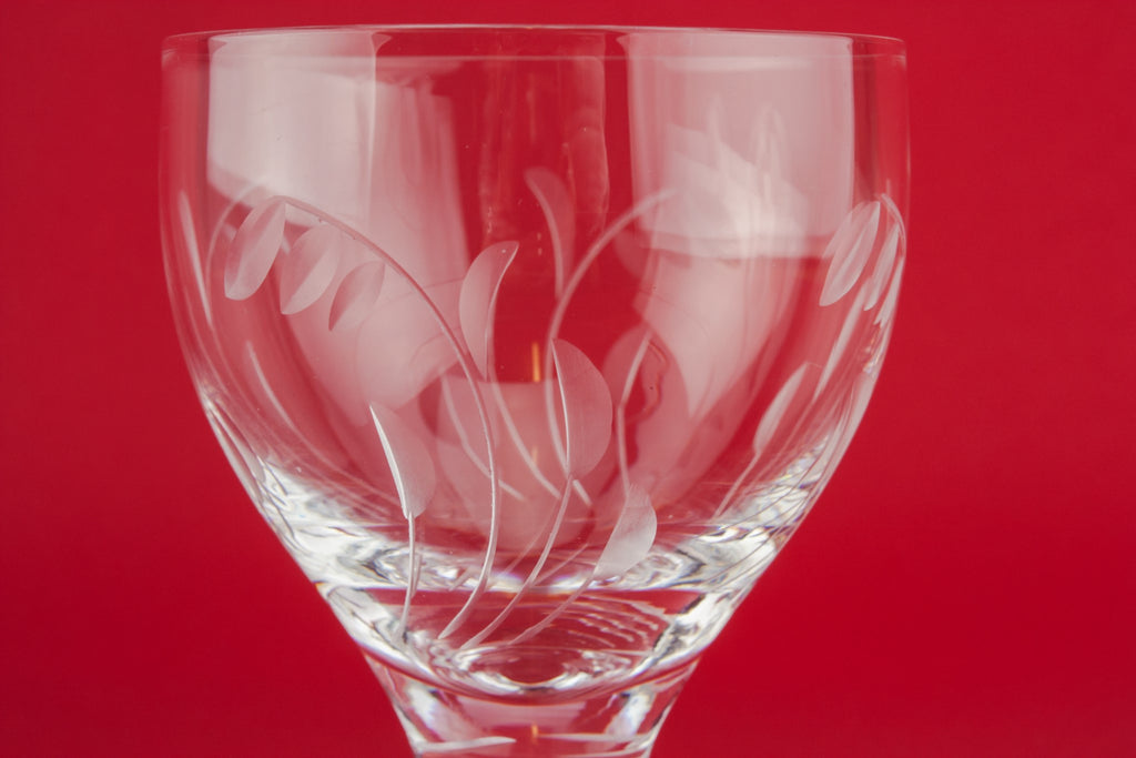 4 crystal wine glasses