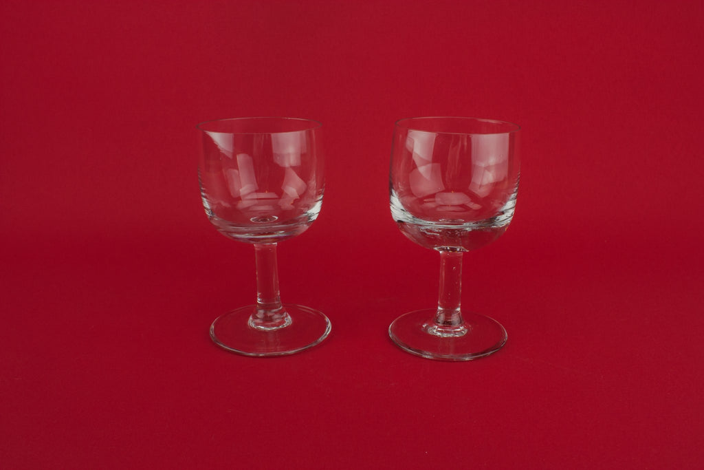 2 blown glass port glasses