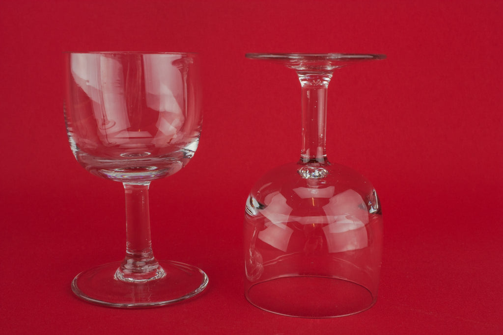 2 blown glass port glasses