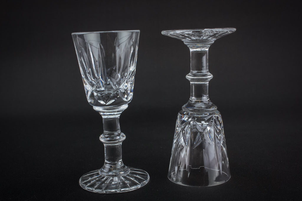 2 crystal port glasses