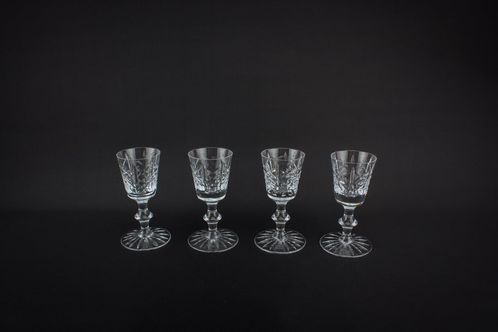 4 cut glass shot glasses