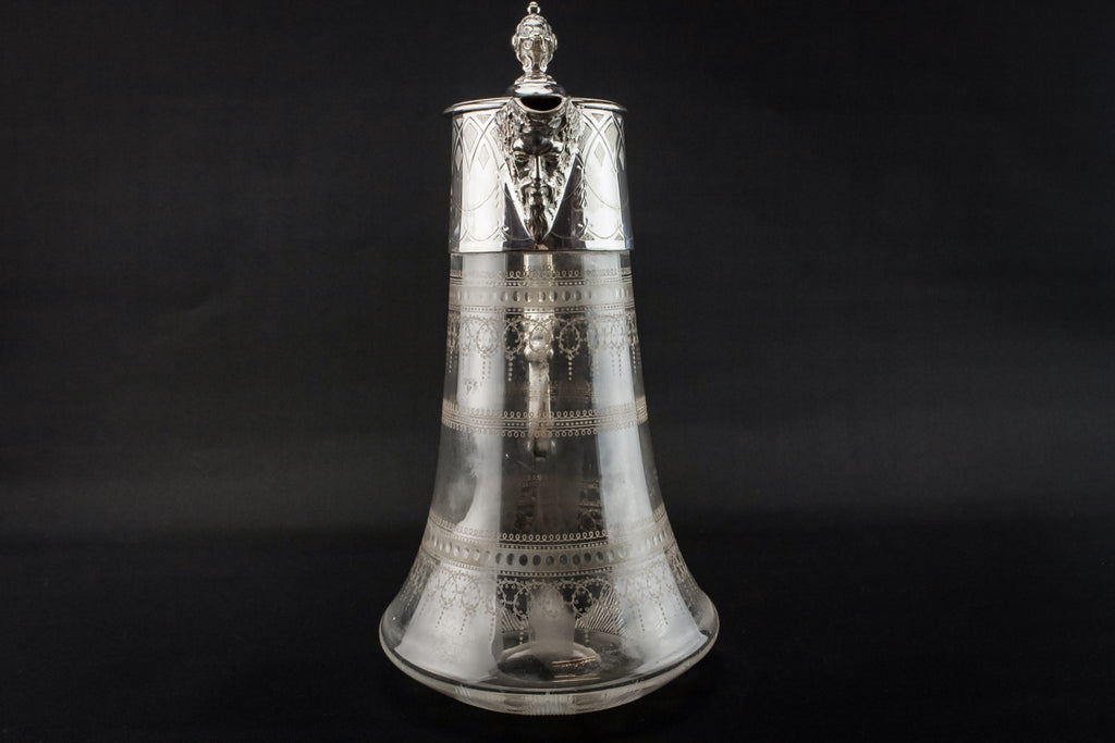 Silver plated glass carafe