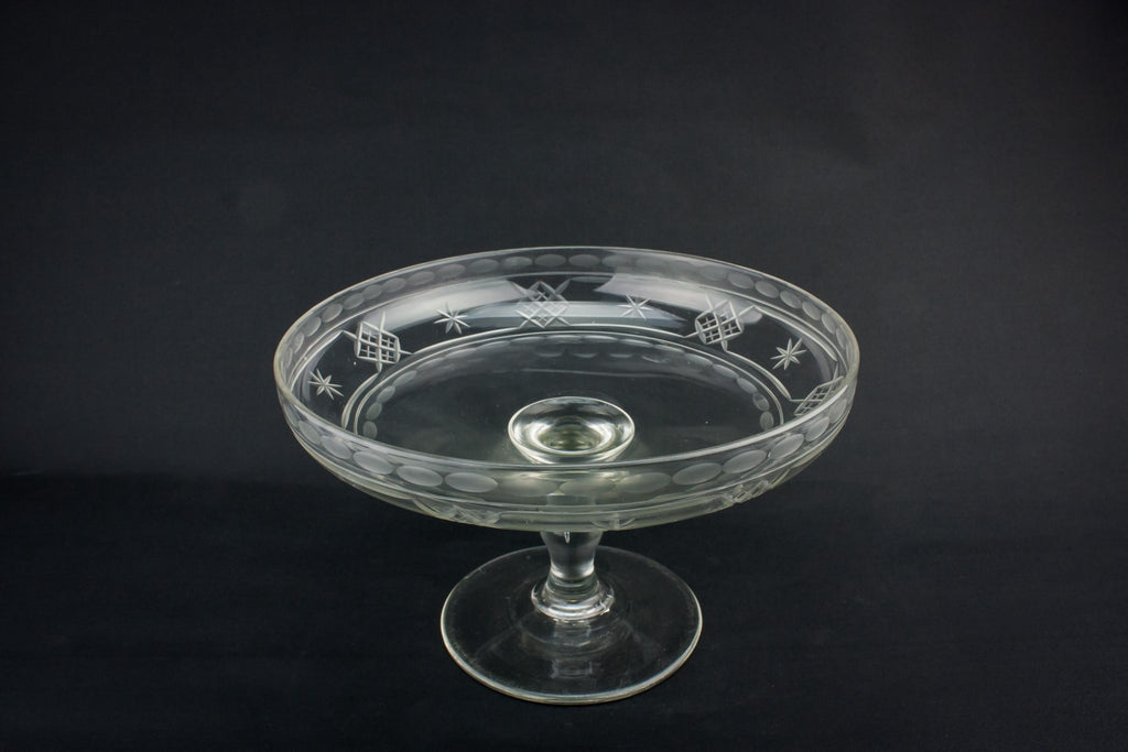 Art Deco cut glass cake stand