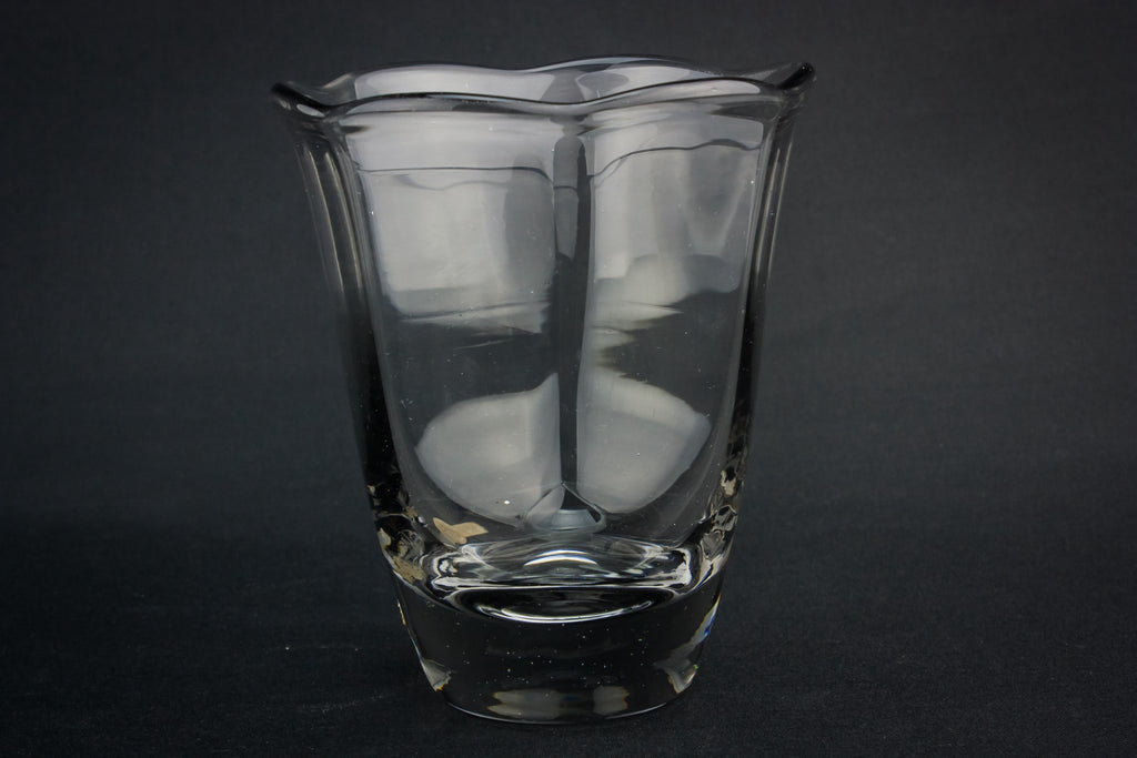Small grey glass vase