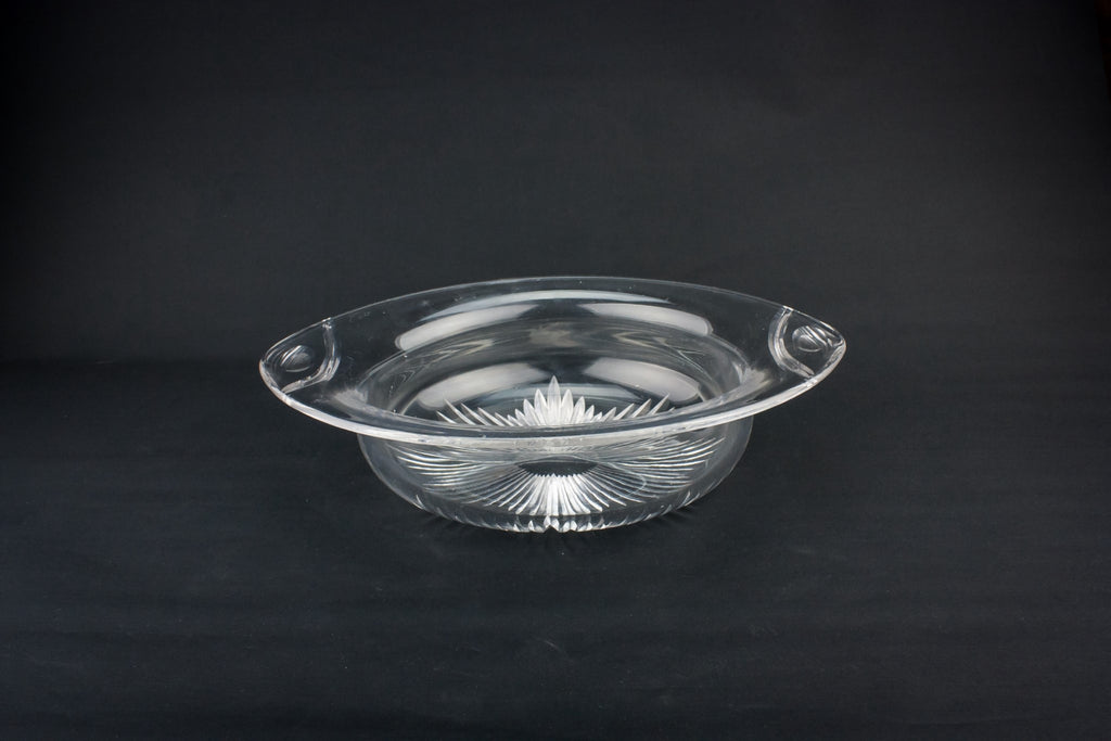 Cut glass serving bowl