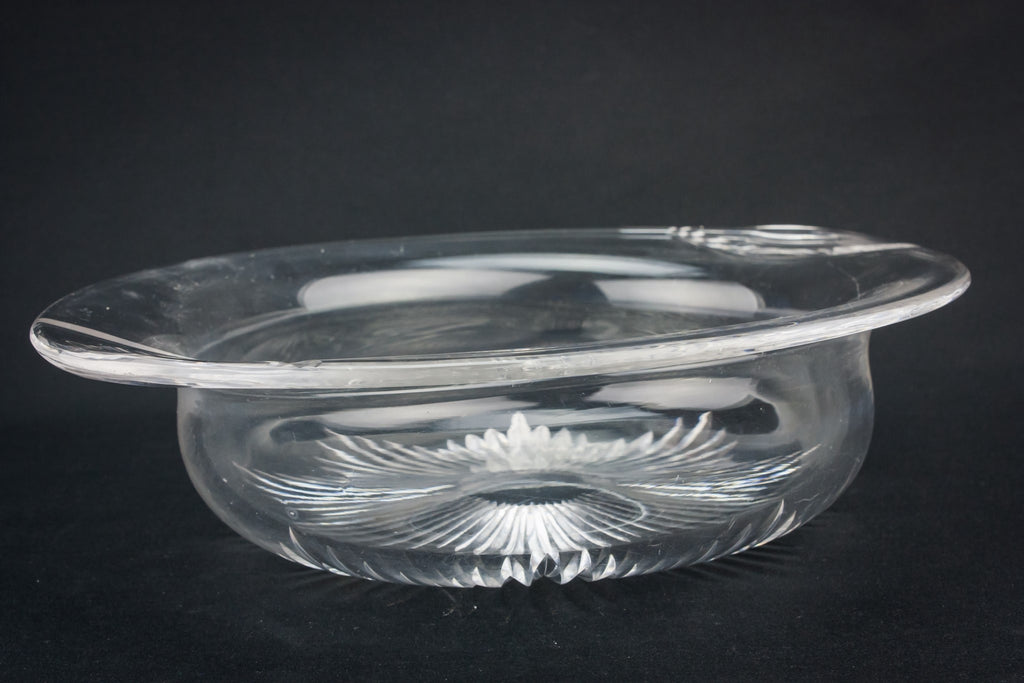 Cut glass serving bowl