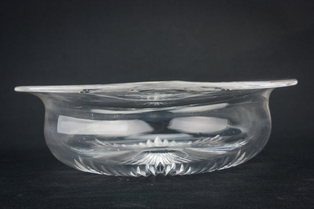 Cut glass serving bowl