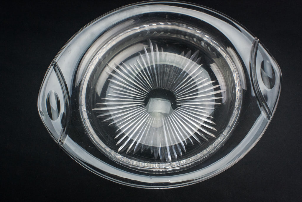 Cut glass serving bowl
