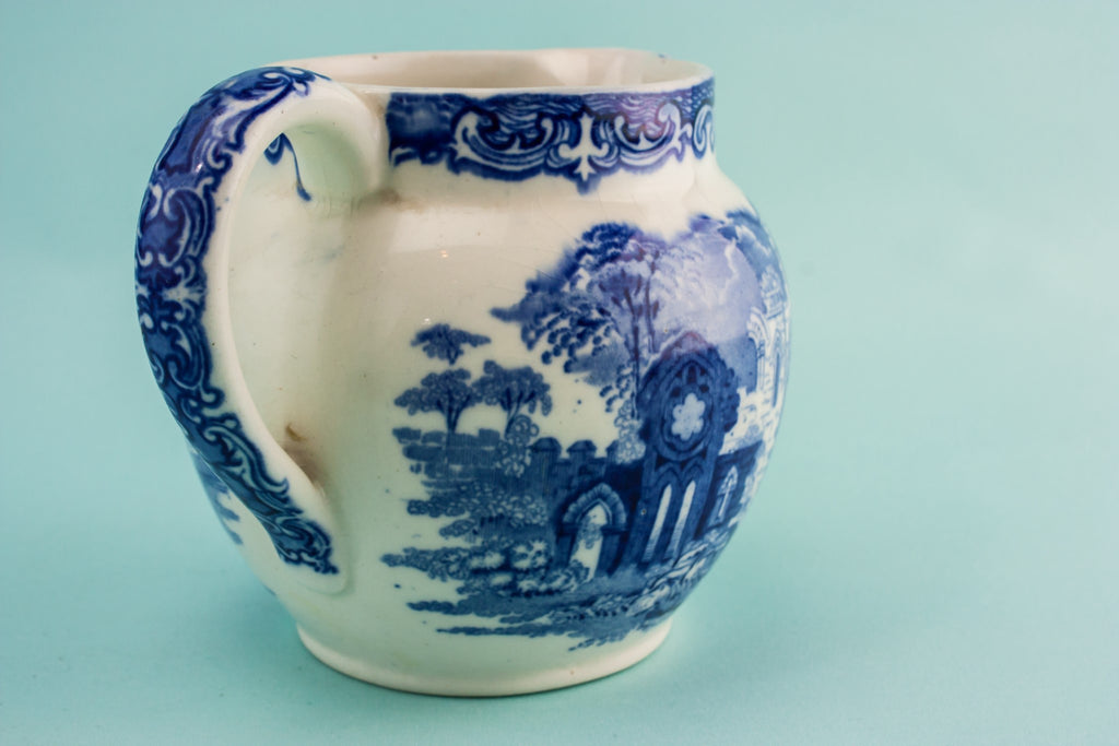Blue and white jug