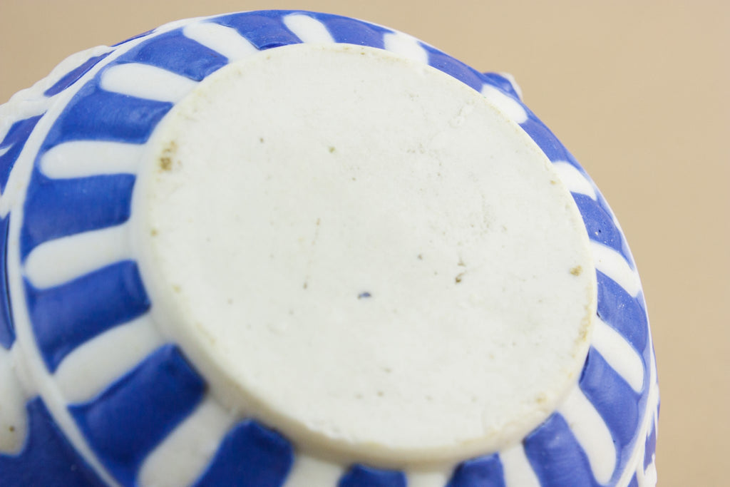 Blue creamer and sugar bowl