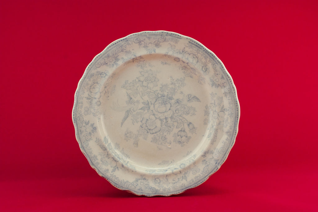 Blue and white cake plate