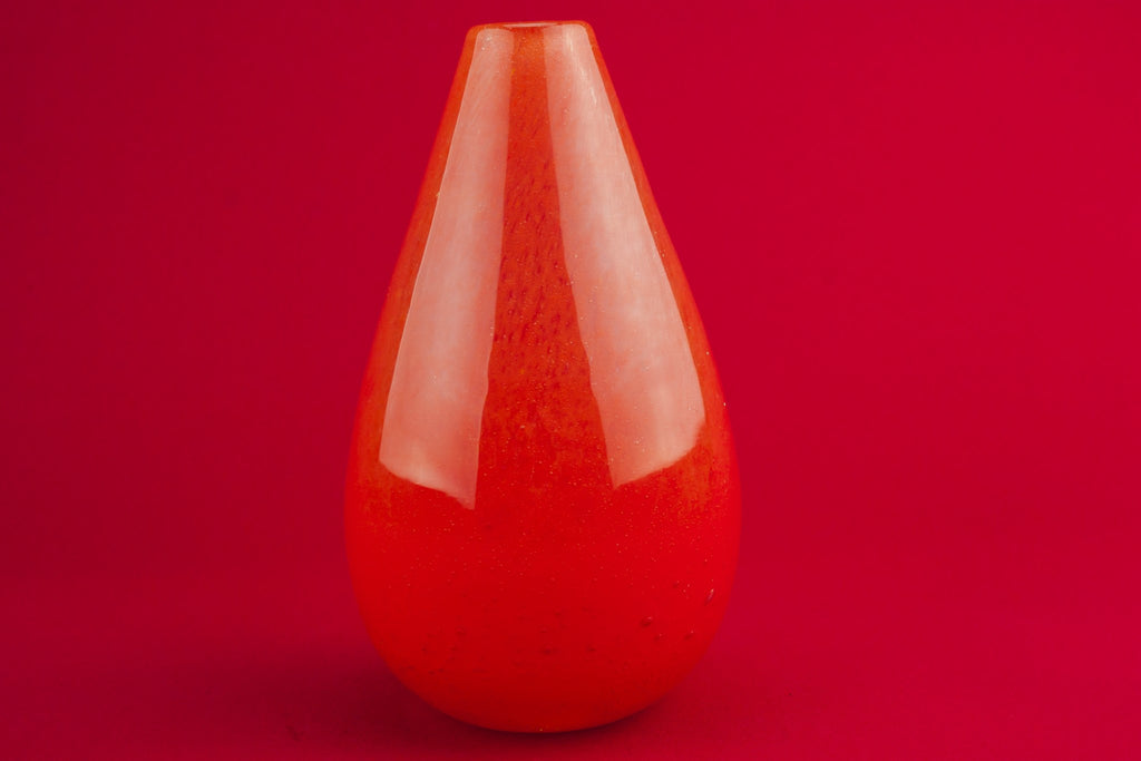 Ekenas red glass vase